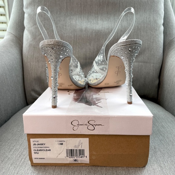 Jessica Simpson Jaisey High Heel in Clear 10M Like New - Picture 6 of 10